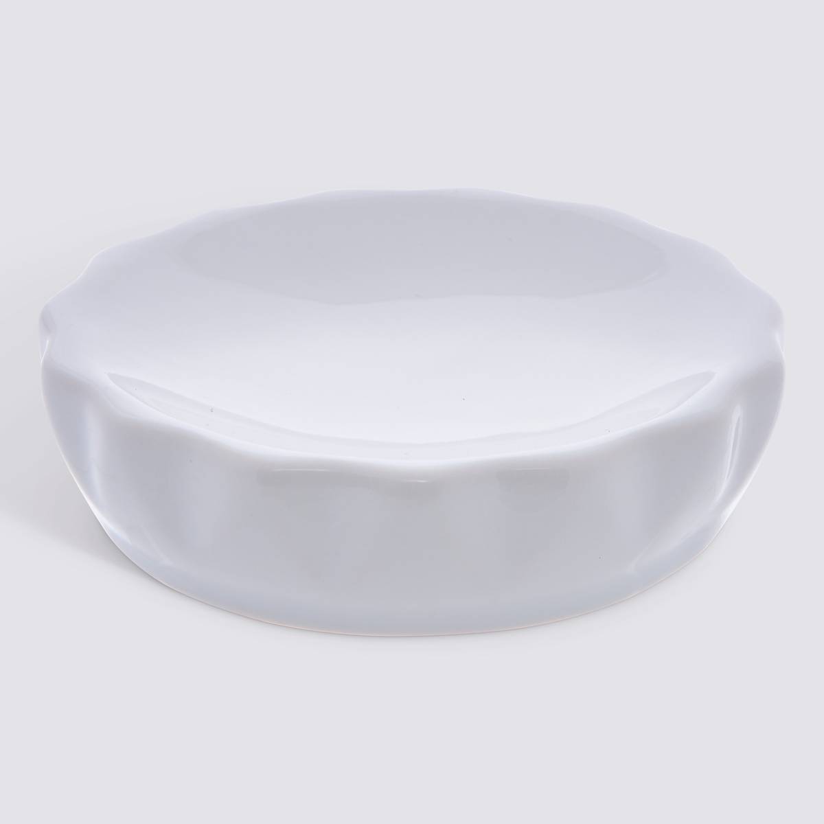Porte-savon, d.11 cm, grès, blanc Colorama