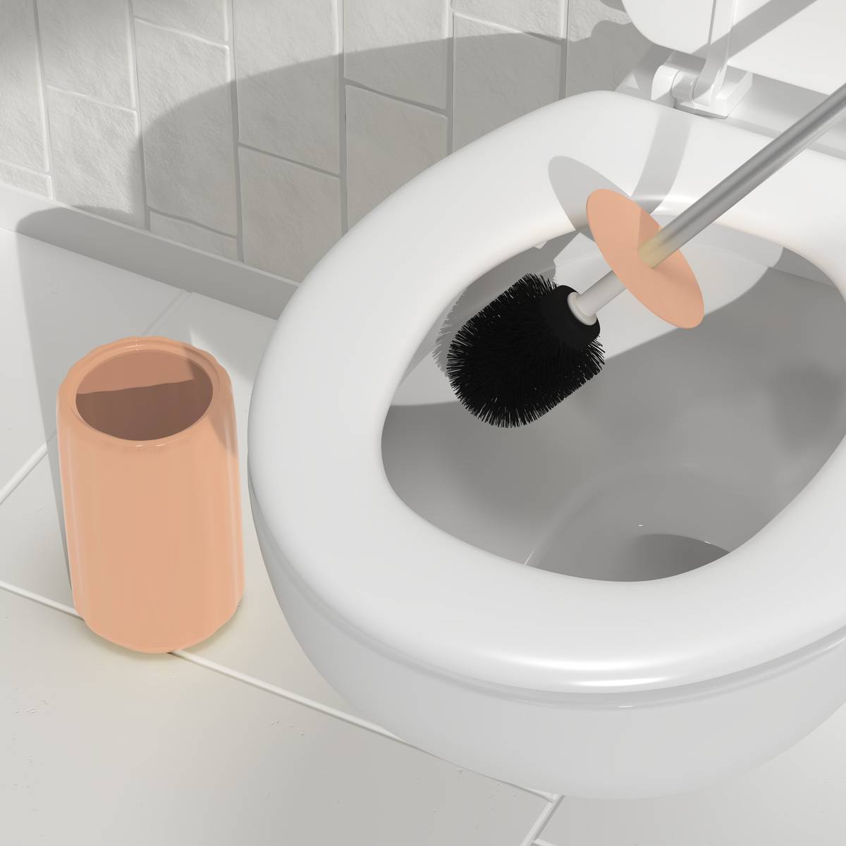 Brosse wc, h.40 cm, rose blush Colorama