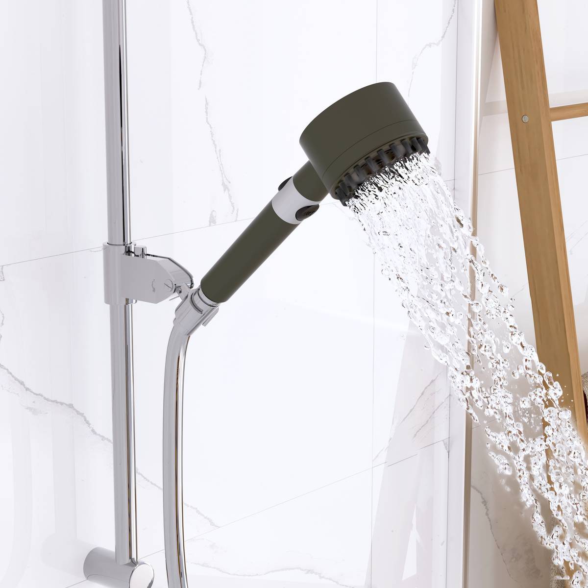 Pommeau de douche, l.24,5 cm, gris
