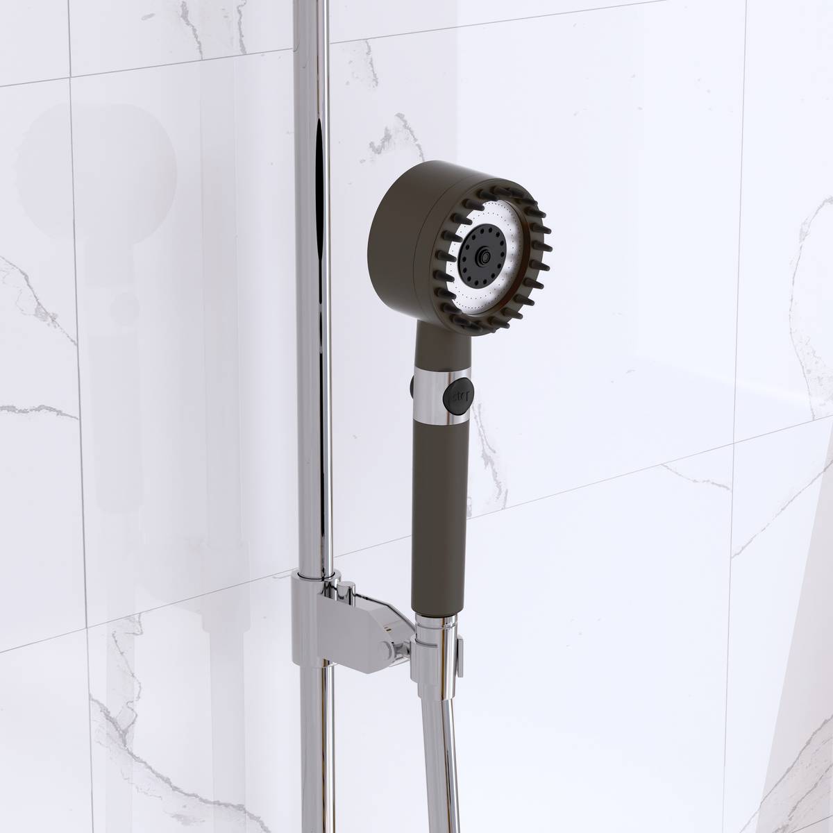 Pommeau de douche, l.24,5 cm, gris