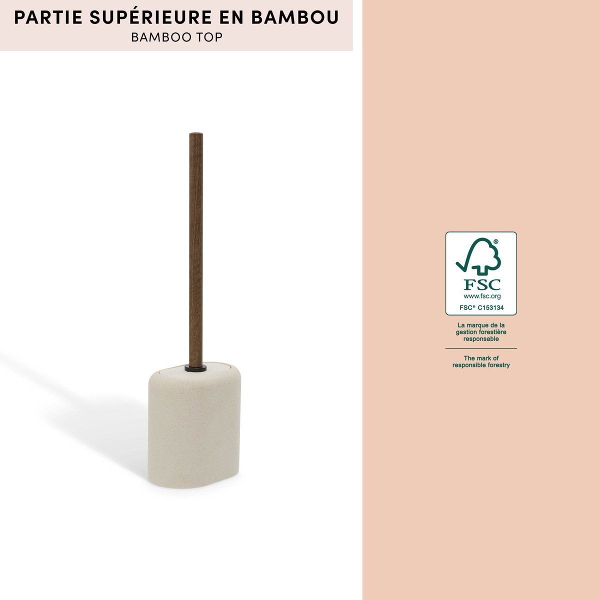 Brosse wc, h.39 cm, argile