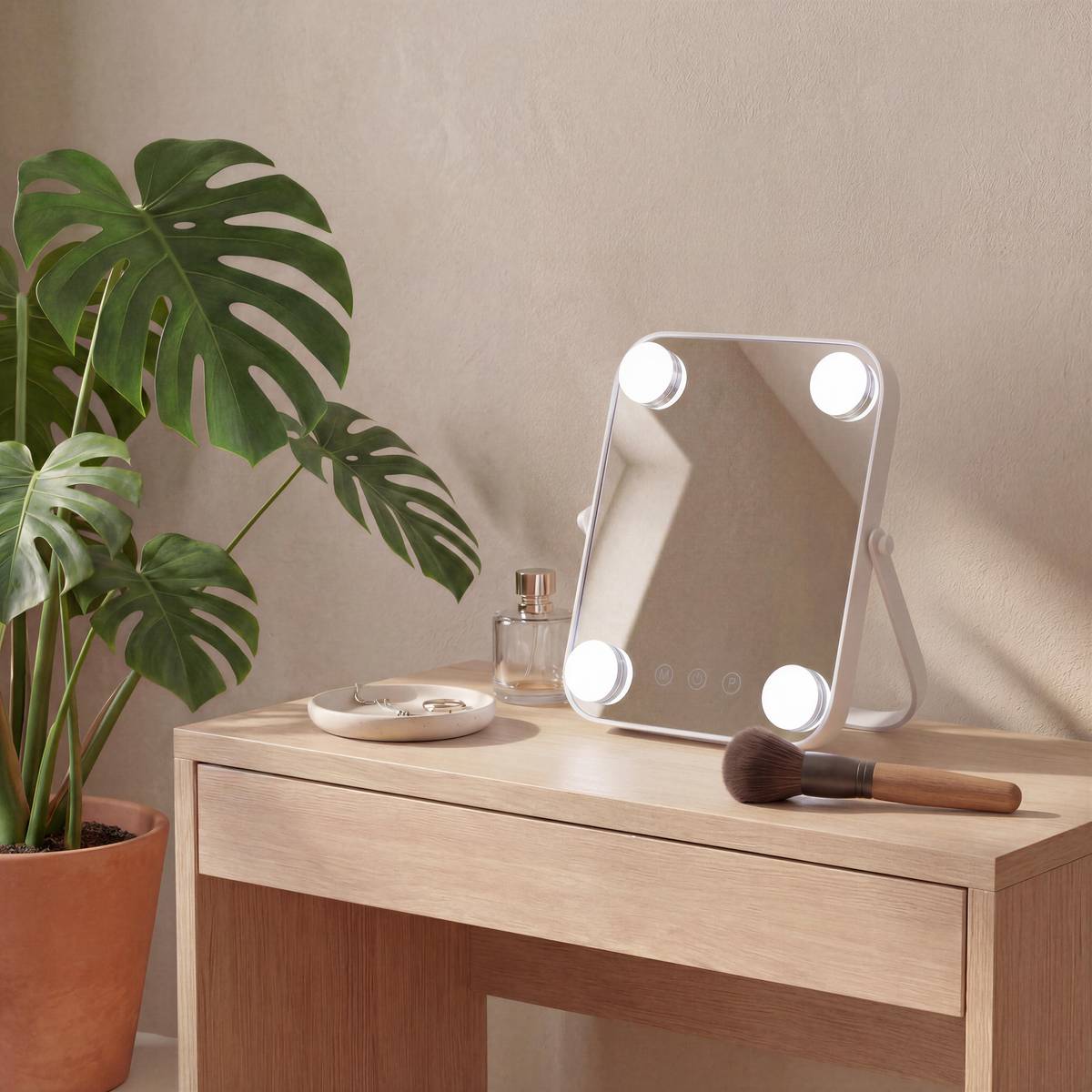 Miroir led, 20x25 cm, blanc