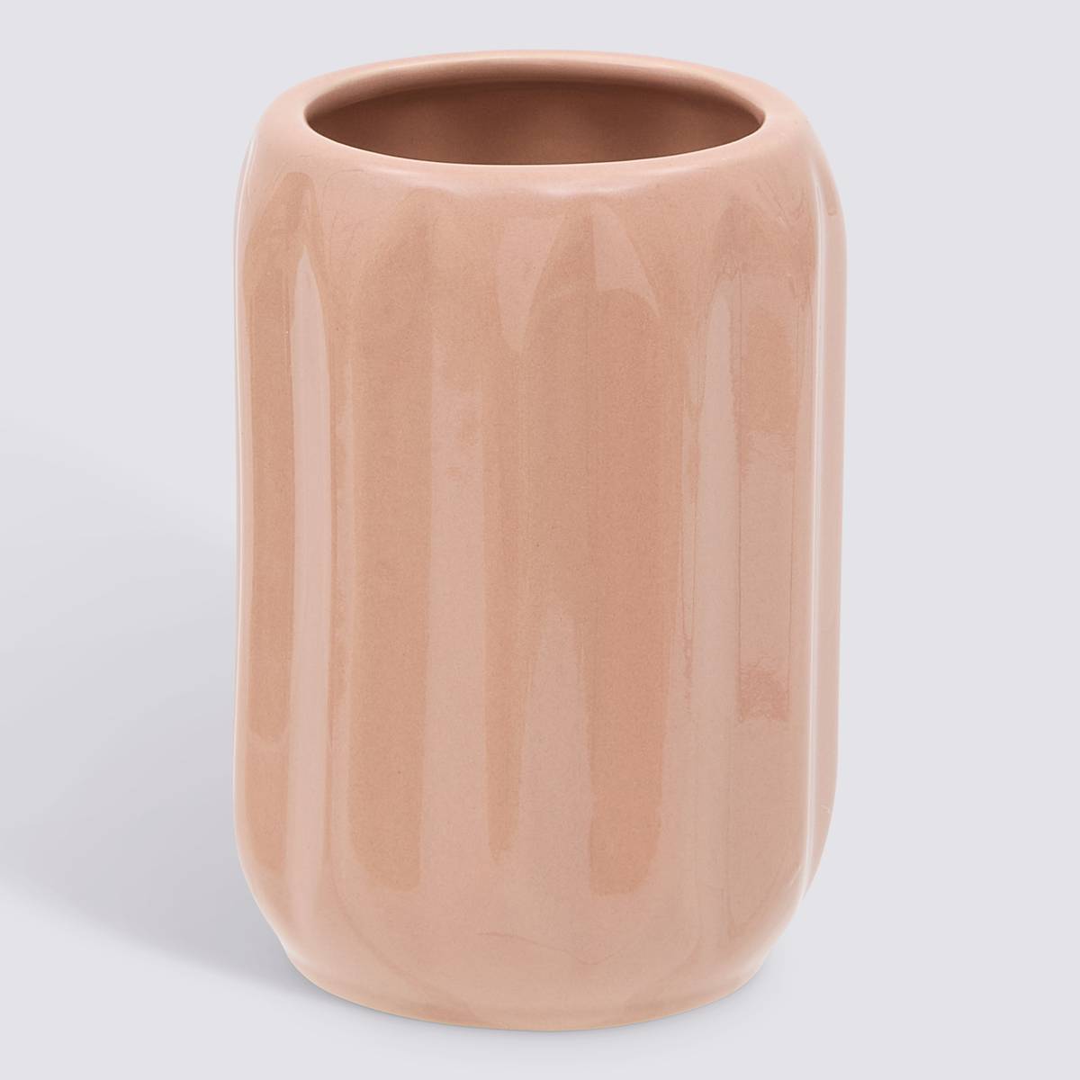 Porte-brosse à dents, d.8 x h.11,9 cm, grès, rose blush Colorama