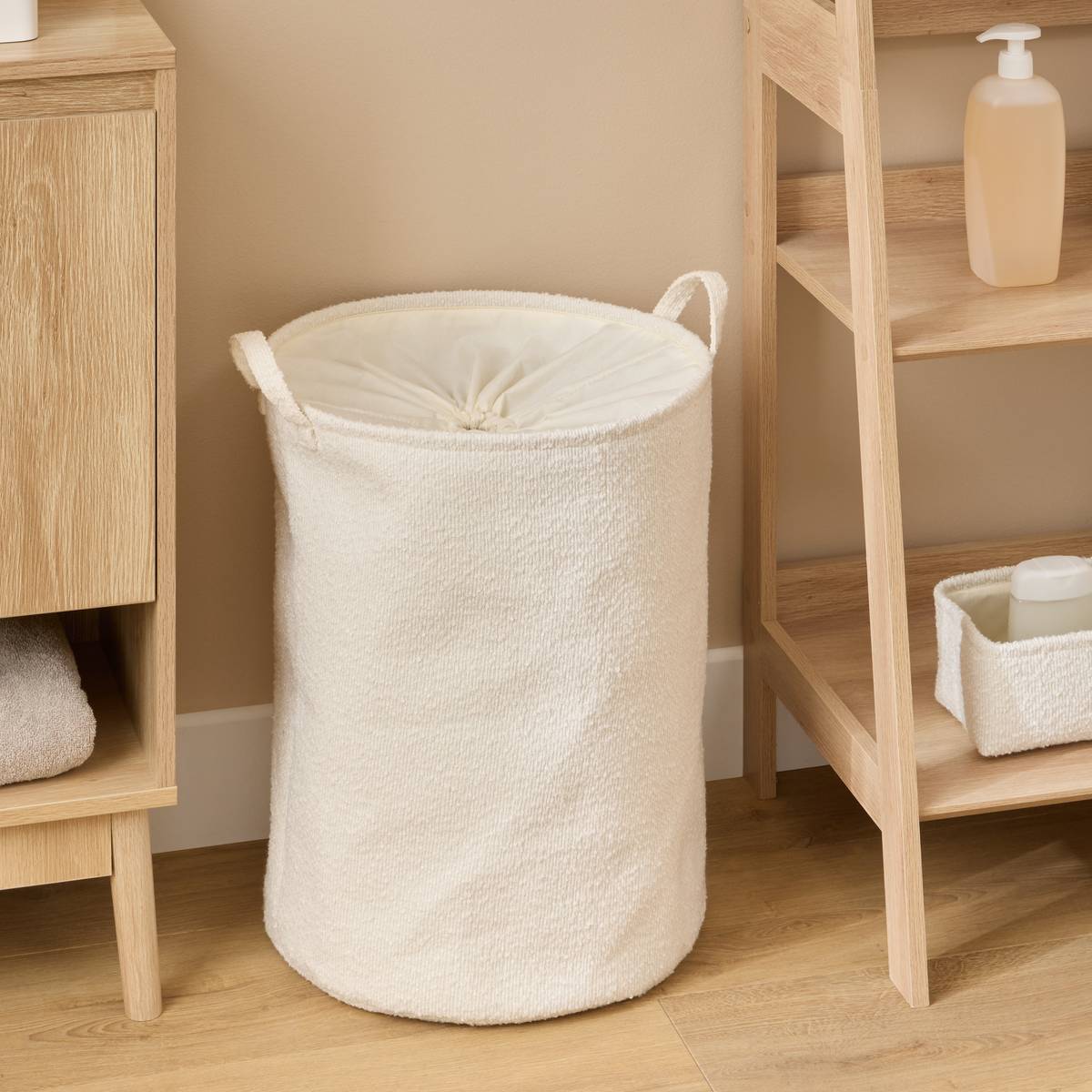 Corbeille à linge, 56l, blanc Bouclette