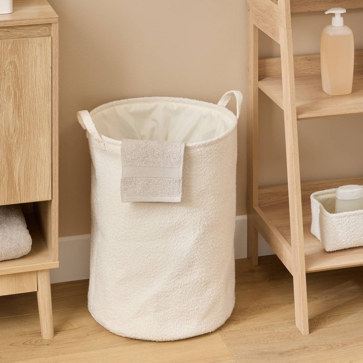 Corbeille à linge, 56l, blanc Bouclette