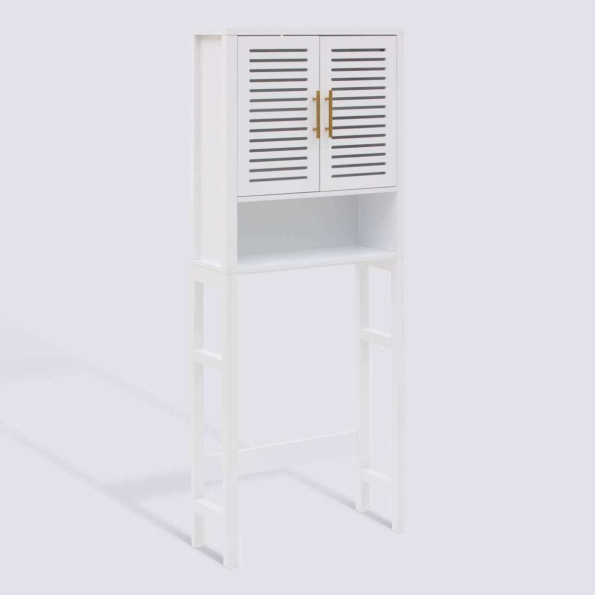 Meuble wc 2 portes 1 étagère, 67x25 cm, blanc Orea