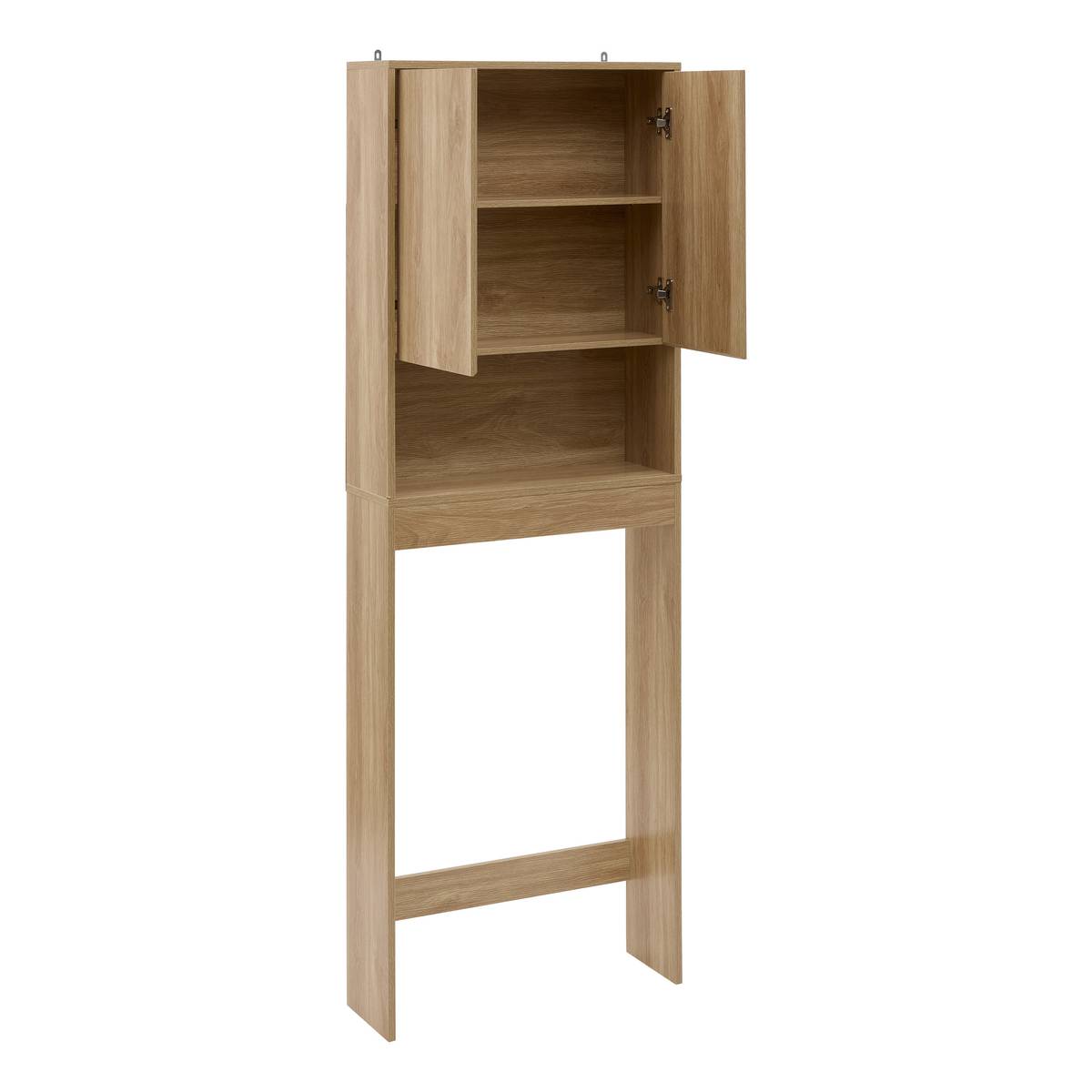 Meuble wc 2 portes 1 étagère, 63x20 cm, beige