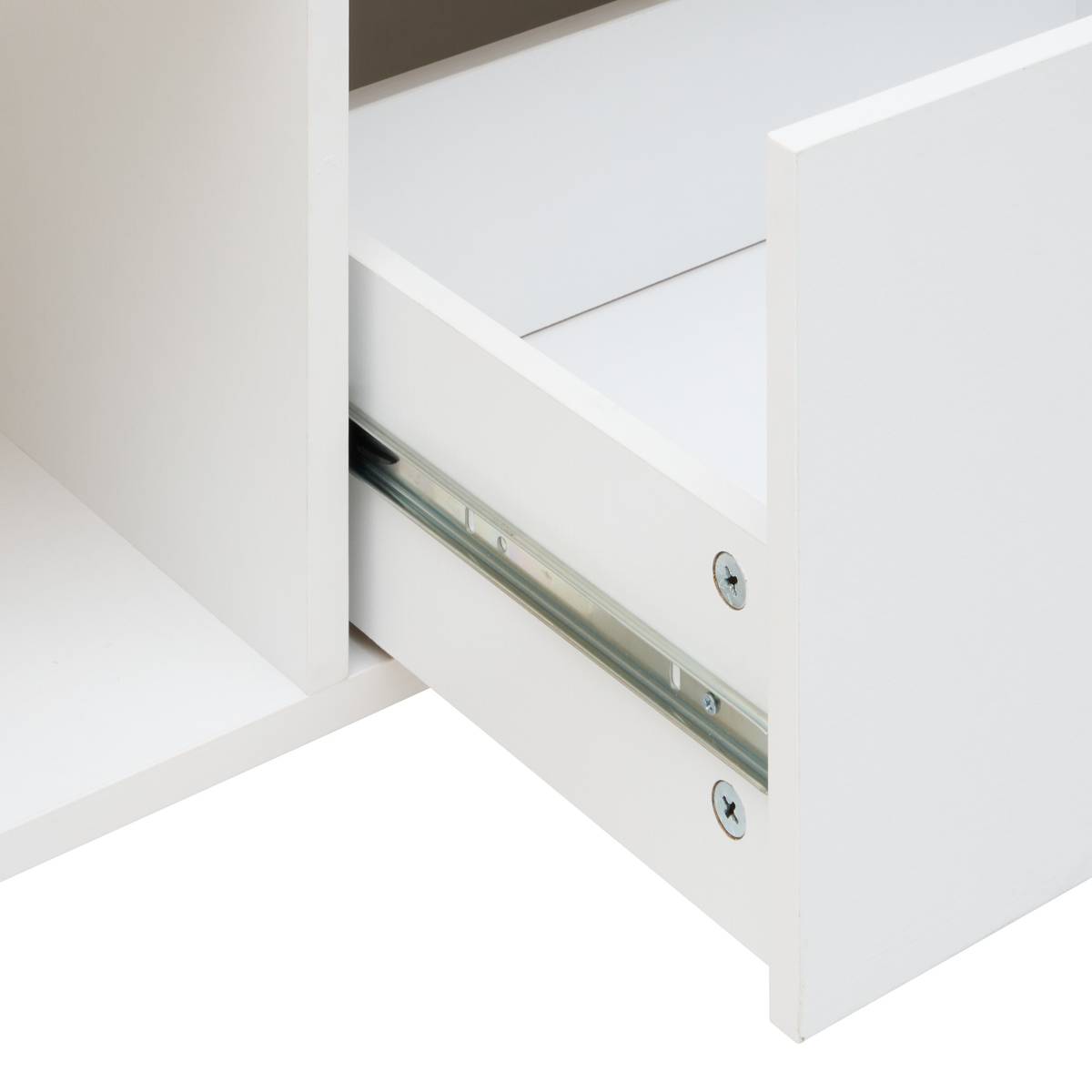 Table basse 1 porte, 90x48 cm, blanc Luma