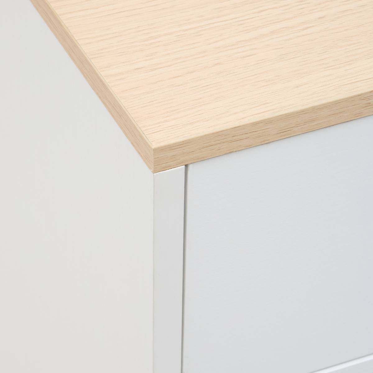 Console 2 tiroirs, 100x34 cm, blanc