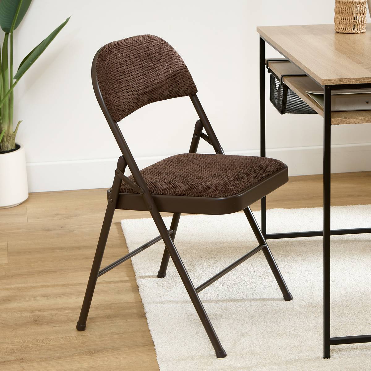 Chaise pliante, h.79,5 cm, marron