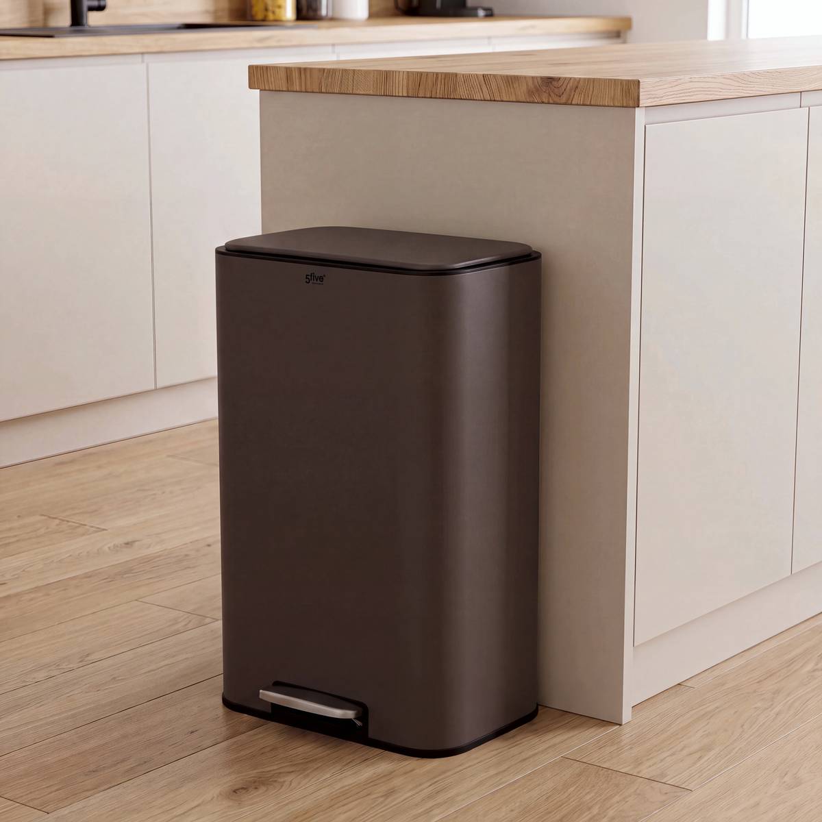 Poubelle manuelle, 30l, chocolat Delta