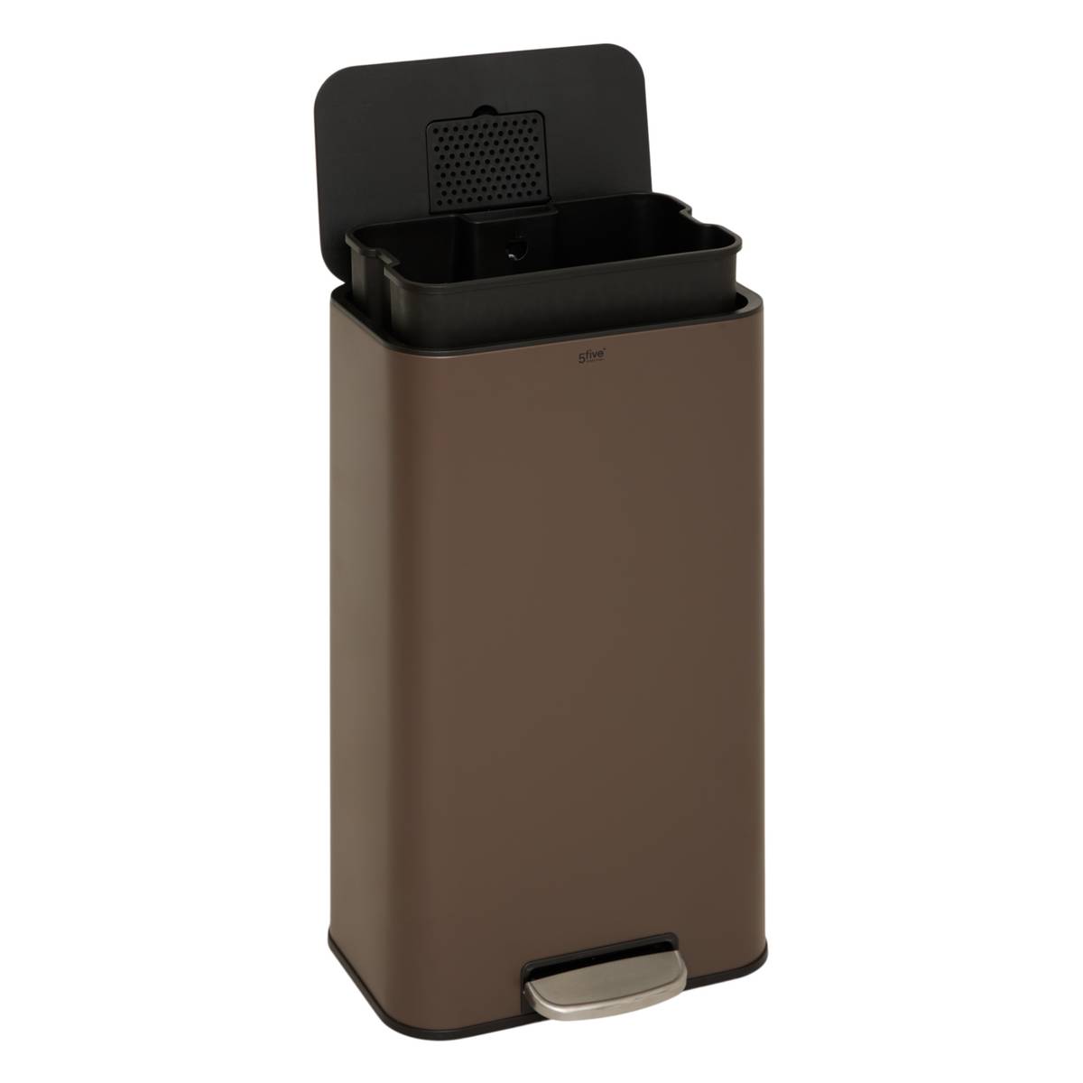 Poubelle manuelle, 30l, chocolat Delta