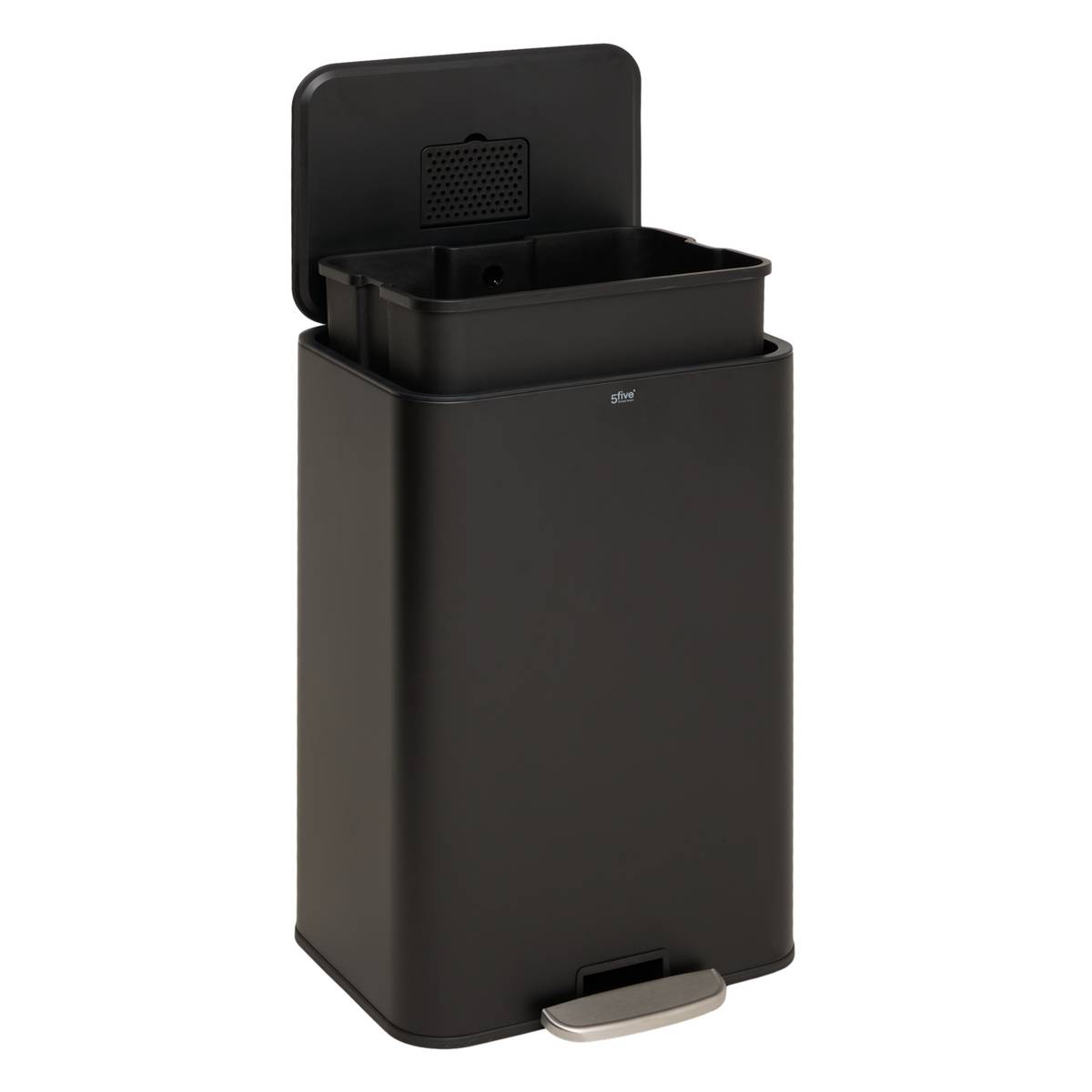 Poubelle manuelle, 50l, noir