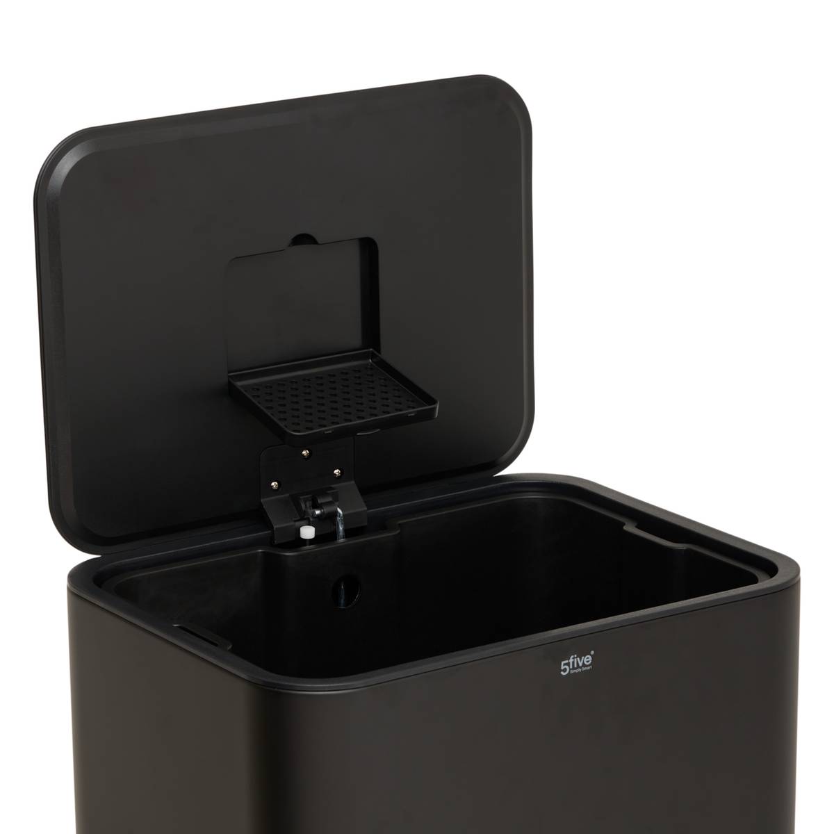 Poubelle manuelle, 50l, noir