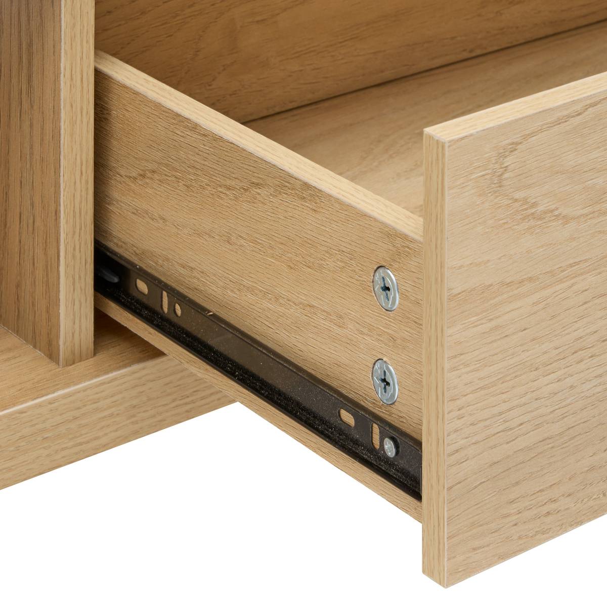 Table basse 1 tiroir, 92,5x39,5 cm, beige Alvo