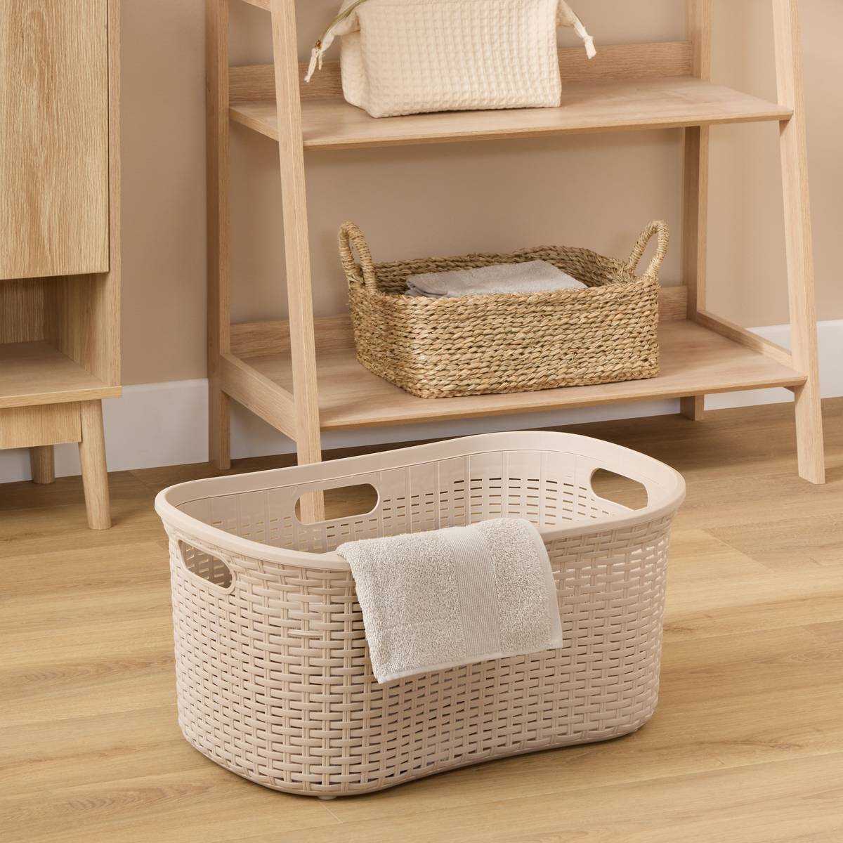 Corbeille à linge, 40l, café