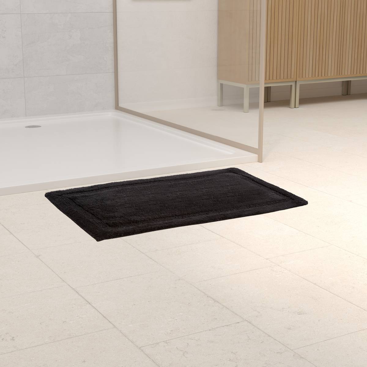 Tapis, coton, 75x50 cm, noir Colorama