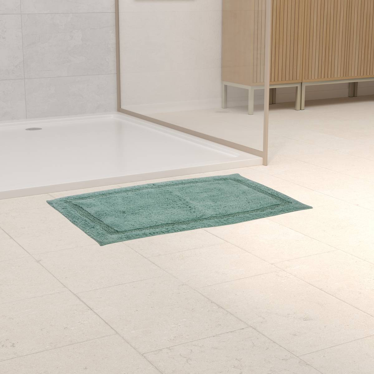 Tapis, coton, 75x50 cm, vert céladon Colorama