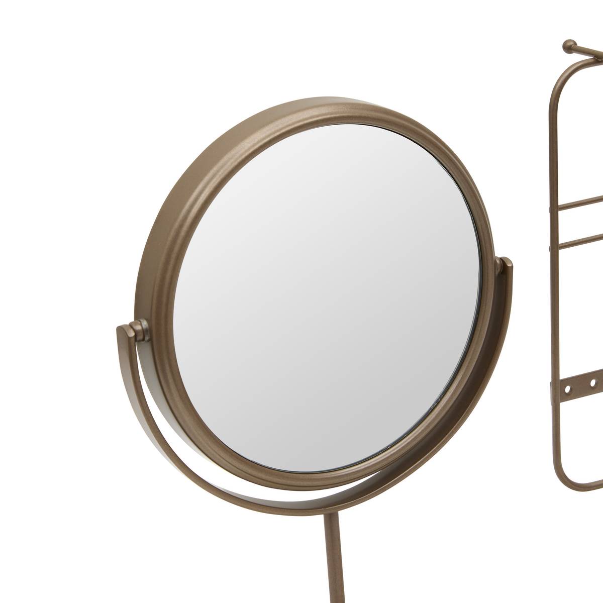 Miroir porte-bijoux, 27x25,5 cm, beige