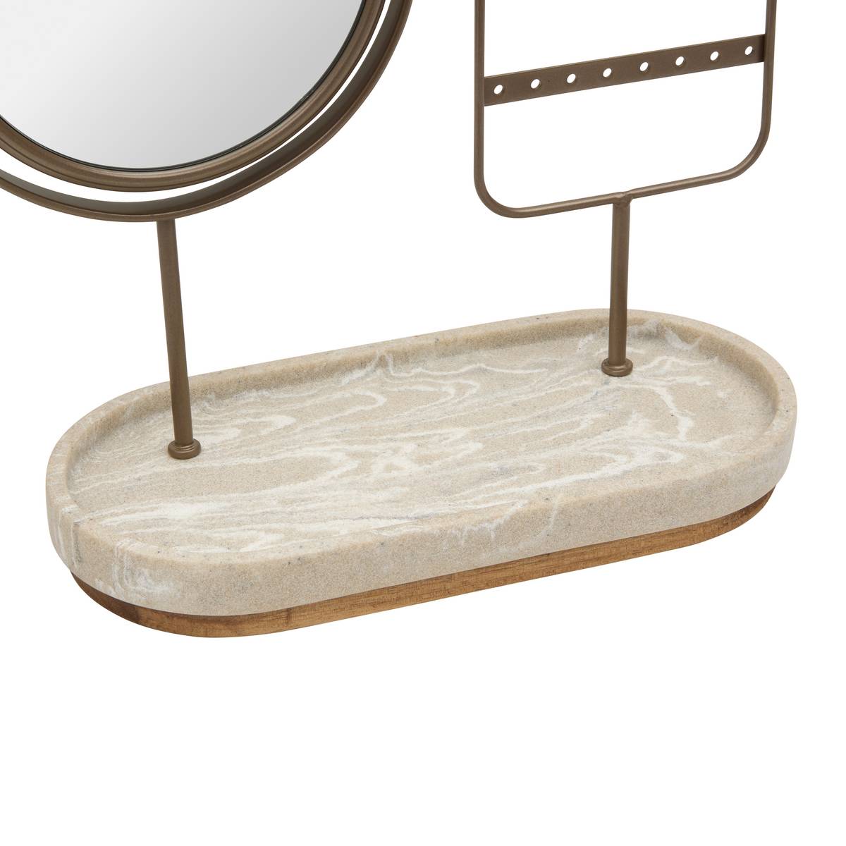 Miroir porte-bijoux, 27x25,5 cm, beige