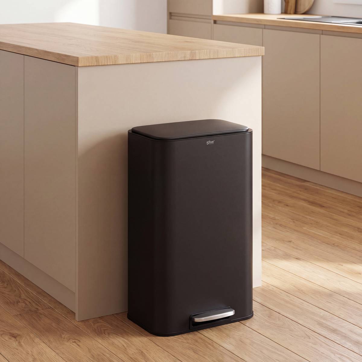 Poubelle manuelle, 30l, noir