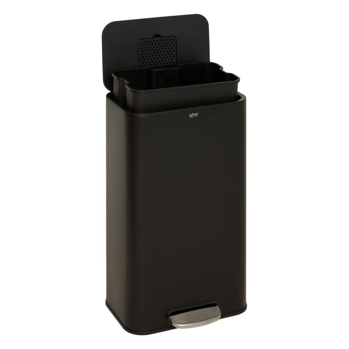 Poubelle manuelle, 30l, noir