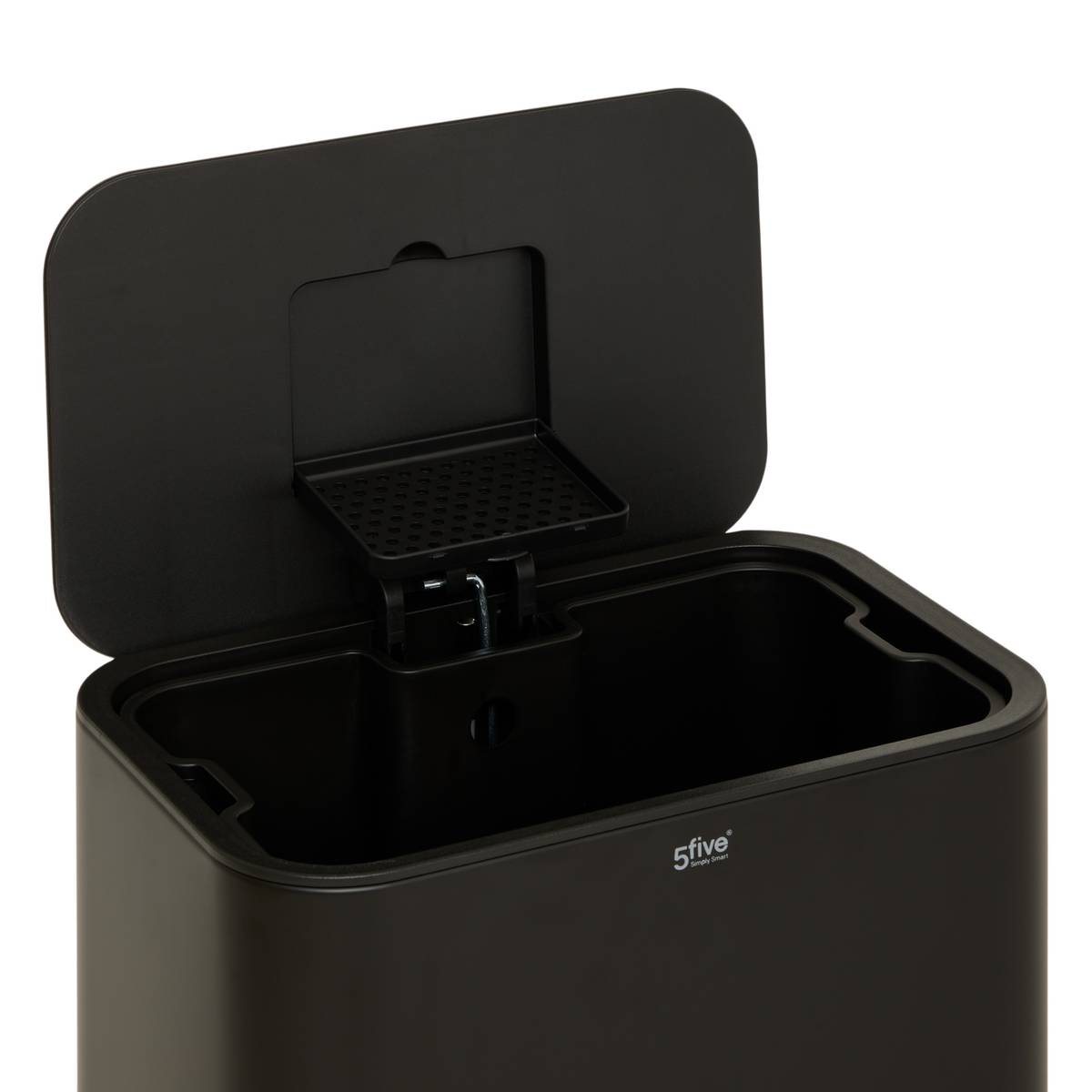 Poubelle manuelle, 30l, noir