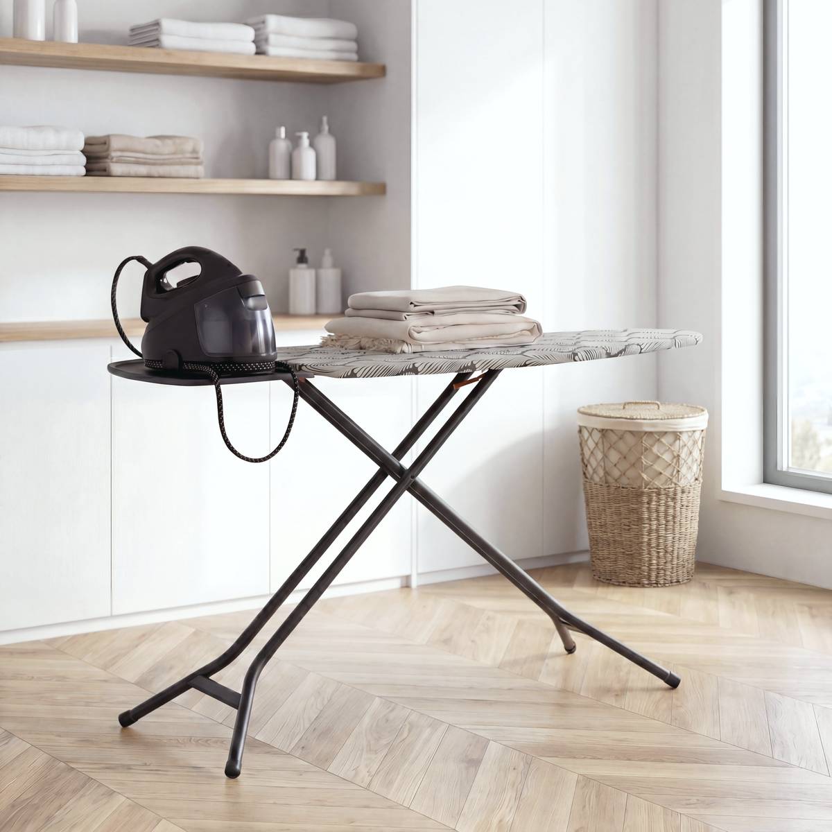 Table à repasser, l.130 cm, noir