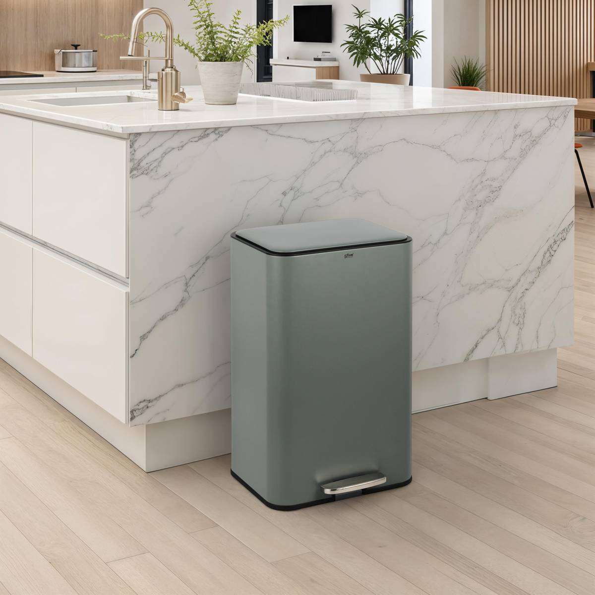 Poubelle manuelle, 50l, vert Delta