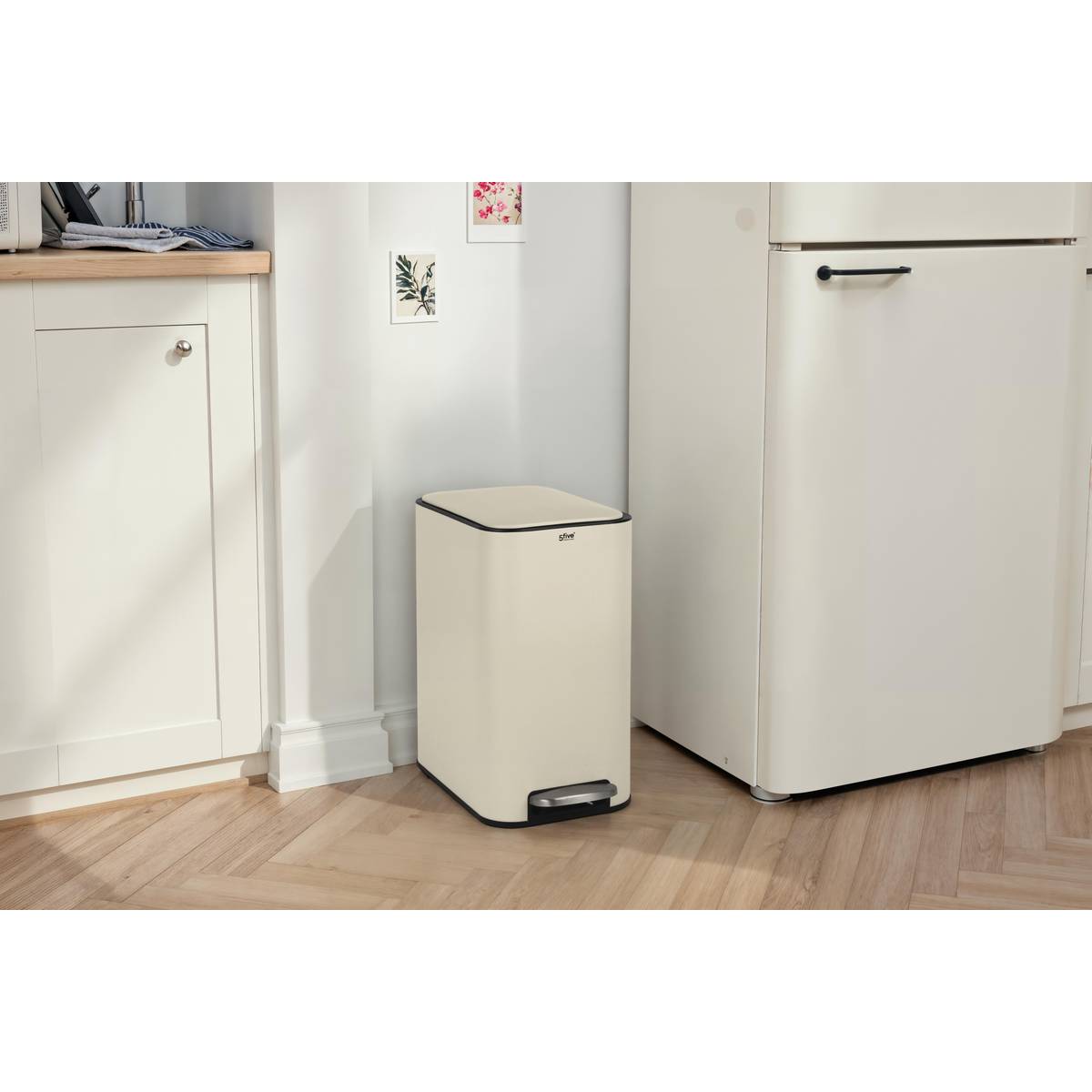 Poubelle manuelle slim, 20l, argile Delta