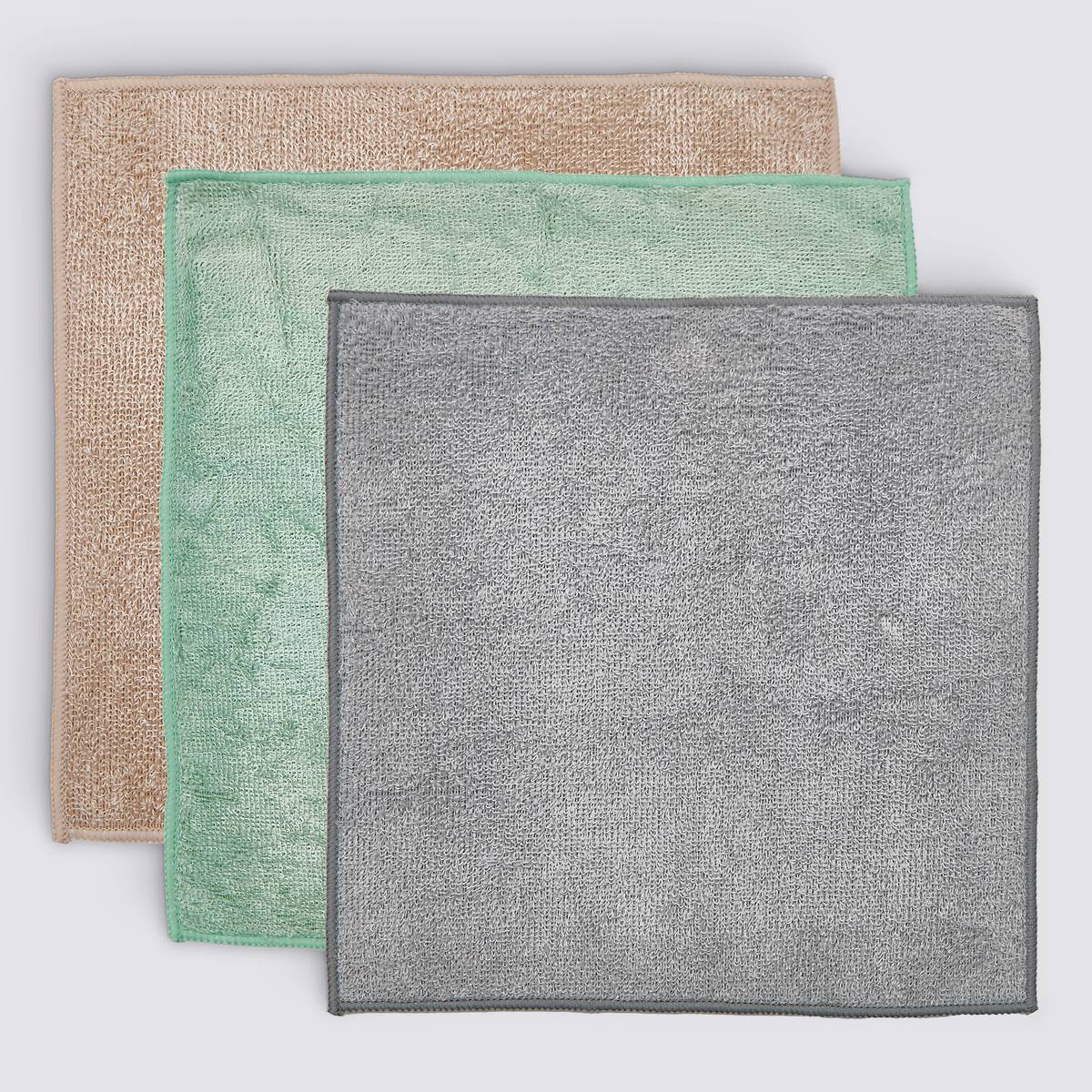 Lot de 3 chiffons, 30 x 30 xm, multicolore