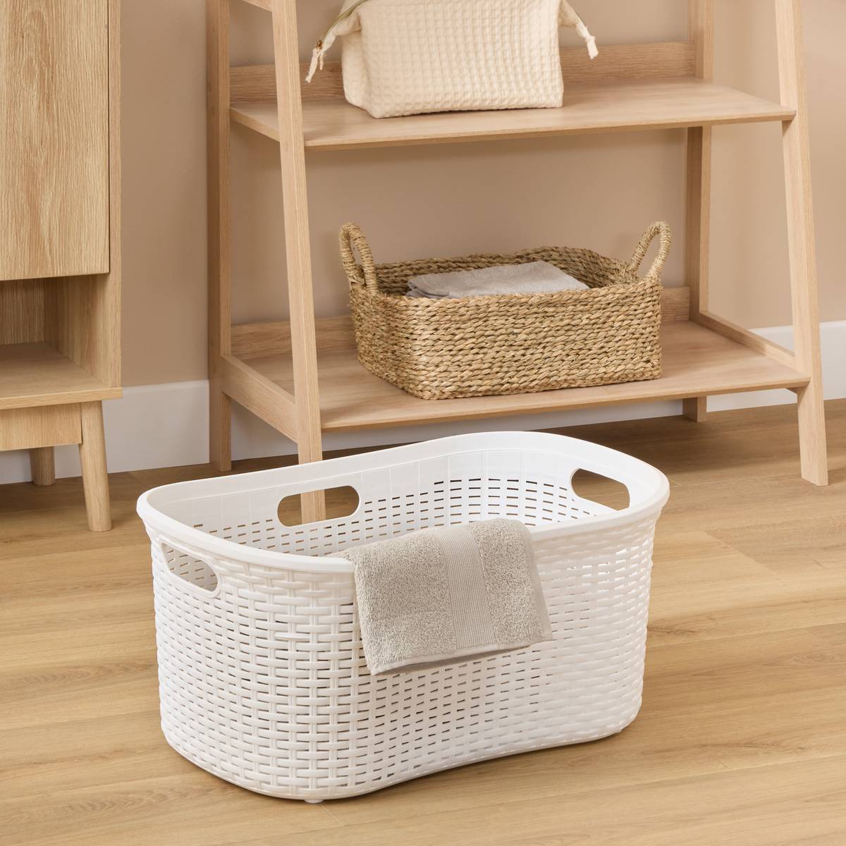 Corbeille à linge, 40l, blanc