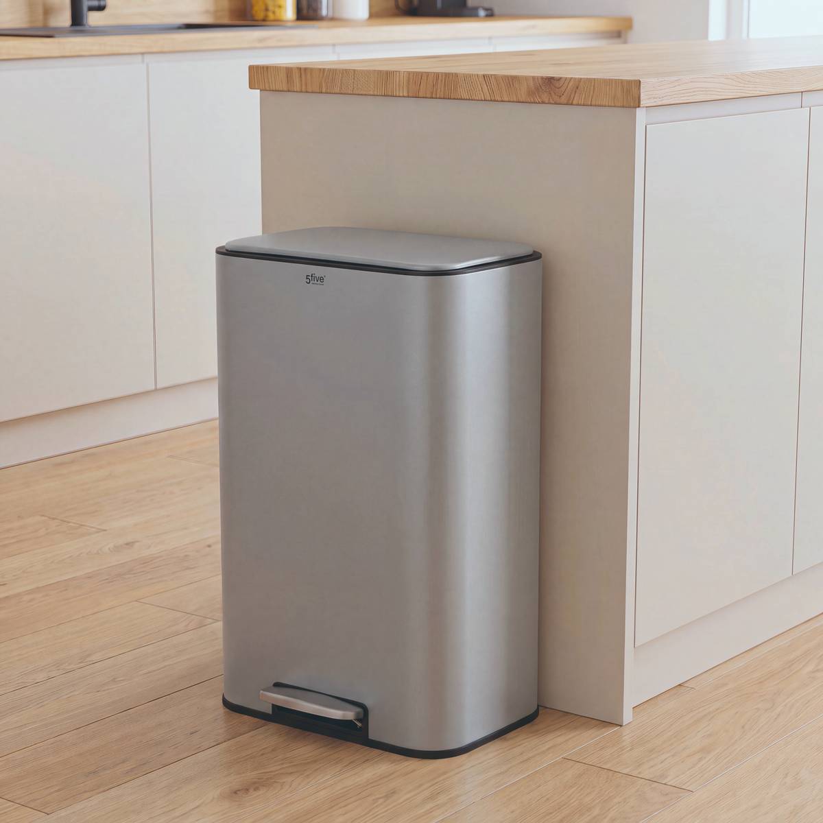 Poubelle manuelle, 30l, gris