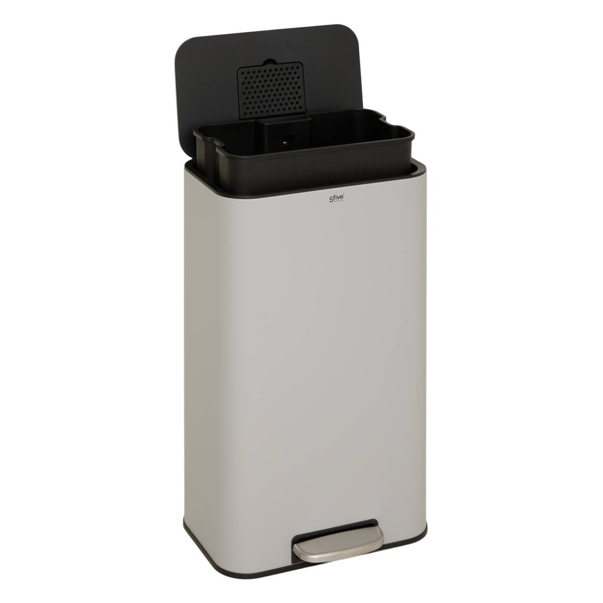 Poubelle manuelle, 30l, gris