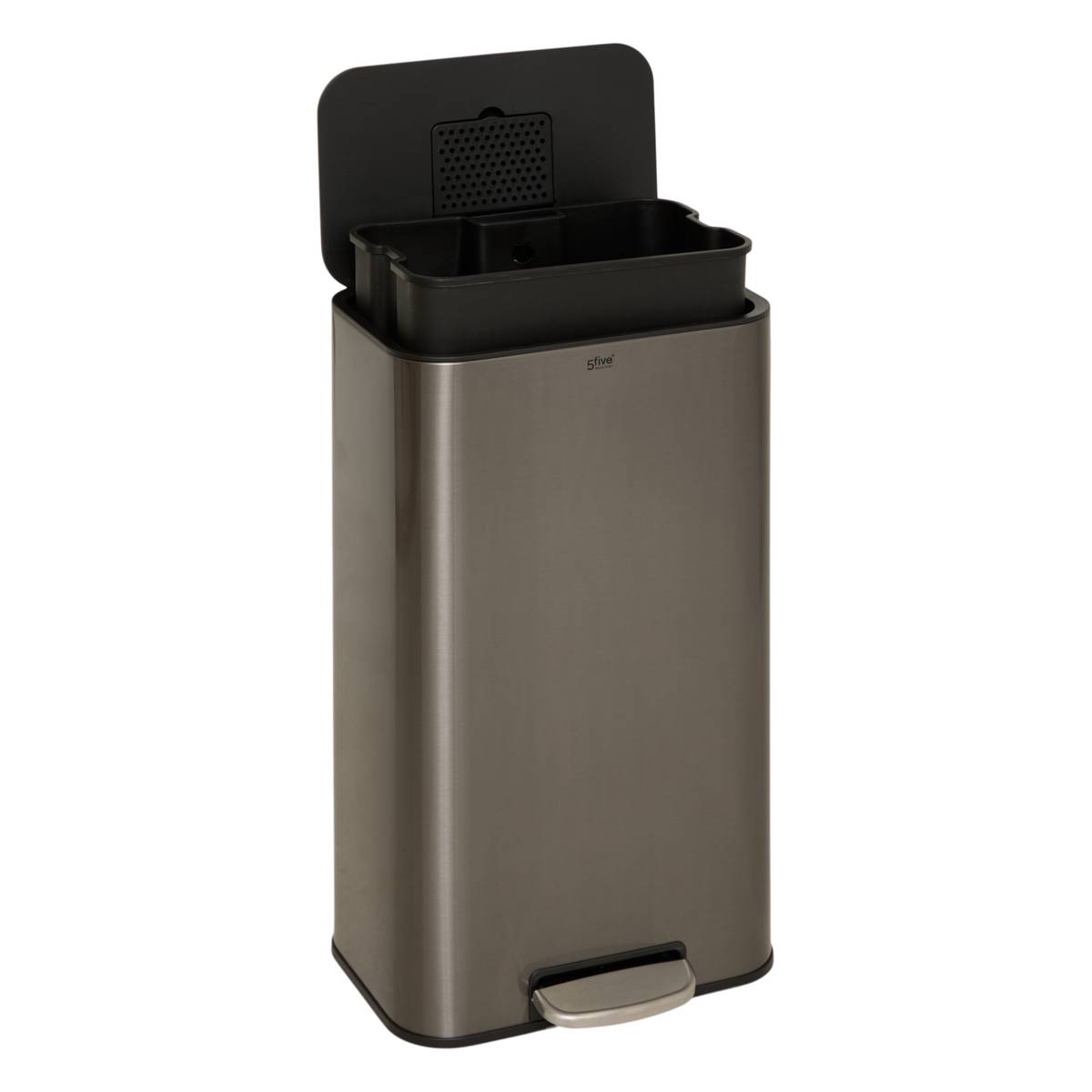 Poubelle manuelle, 30l, gris charbon Delta