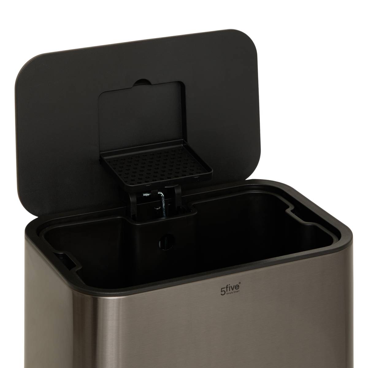 Poubelle manuelle, 30l, gris charbon Delta