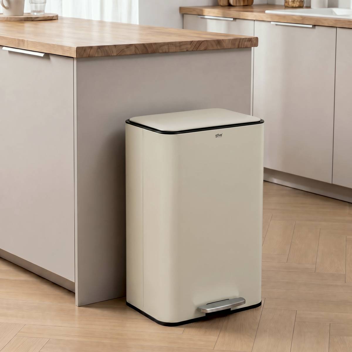 Poubelle manuelle, 50l, argile