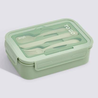 Lunch box avec couverts, 1,2l, vert 