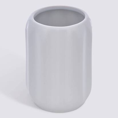 Porte-brosse à dents, d.8 x h.11,9 cm, grès, blanc Colorama