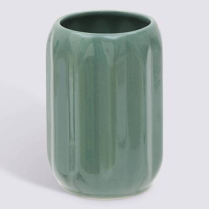 Porte-brosse à dents, d.8 x h.11,9 cm, grès, ficus Colorama