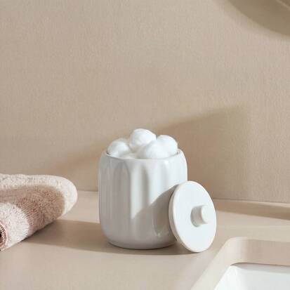 Pot à cotons, d.12,5 cm, blanc Colorama