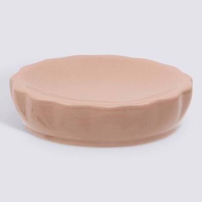Porte-savon, d.11 cm, grès, rose blush Colorama