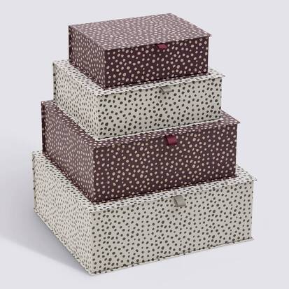 Lot de 4 boîtes de rangement, multicolore Boxtab