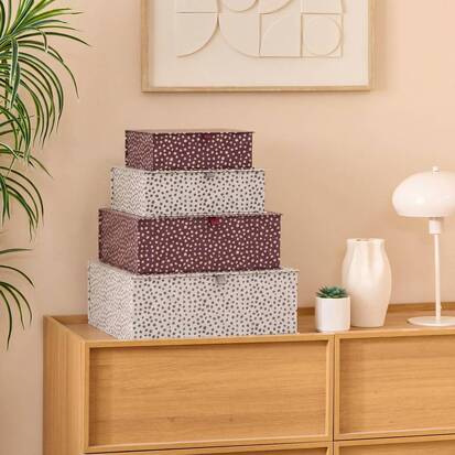 Lot de 4 boîtes de rangement, multicolore Boxtab