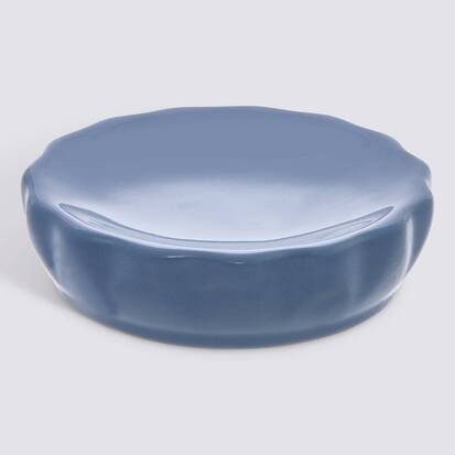 Porte-savon, d.11 cm, grès, bleu Colorama