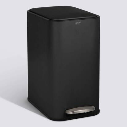 Poubelle manuelle slim, 20l, noir Delta