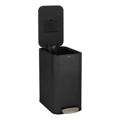 Poubelle manuelle slim, 20l, noir Delta
