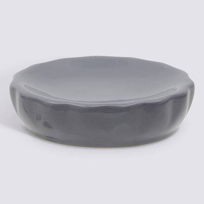 Porte-savon, d.11 cm, grès, gris Colorama