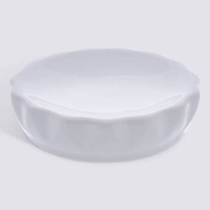 Porte-savon, d.11 cm, grès, blanc Colorama