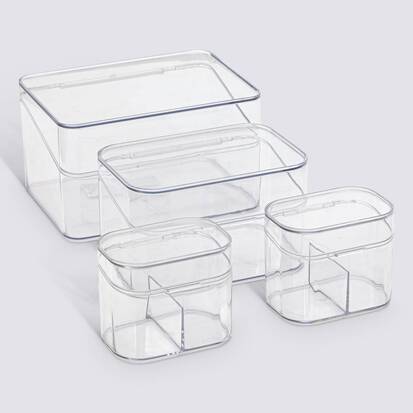 Lot de 4 organiseurs, transparent 